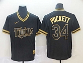 Twins 34 Kirby Puckett Black Gold Nike Cooperstown Collection Legend V Neck Jersey (1),baseball caps,new era cap wholesale,wholesale hats